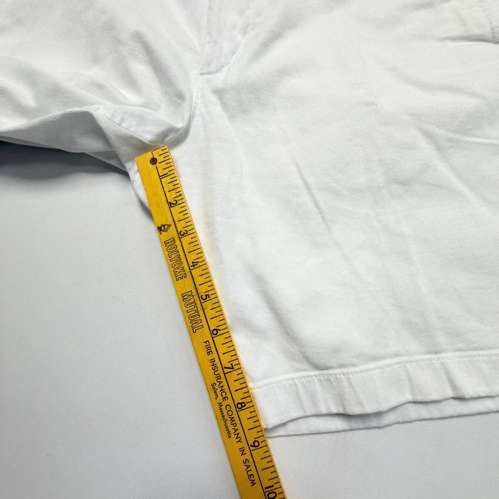 J Crew Chino Shorts Mens 35 White 9 Inch Inseam Classic‎ Flat Front Casual